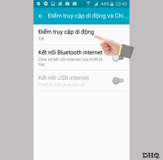 Chọn Điểm truy cập di động